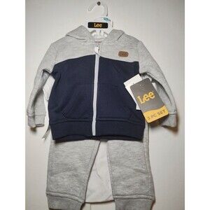 Lee Baby Boys 3 Pc Set 6-9 Months Hoodie Pants Bodysuit NWT